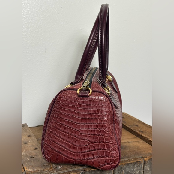 Crocodile handbag Der Dau Custom in Burgundy purse Equestrian - Picture 5 of 11